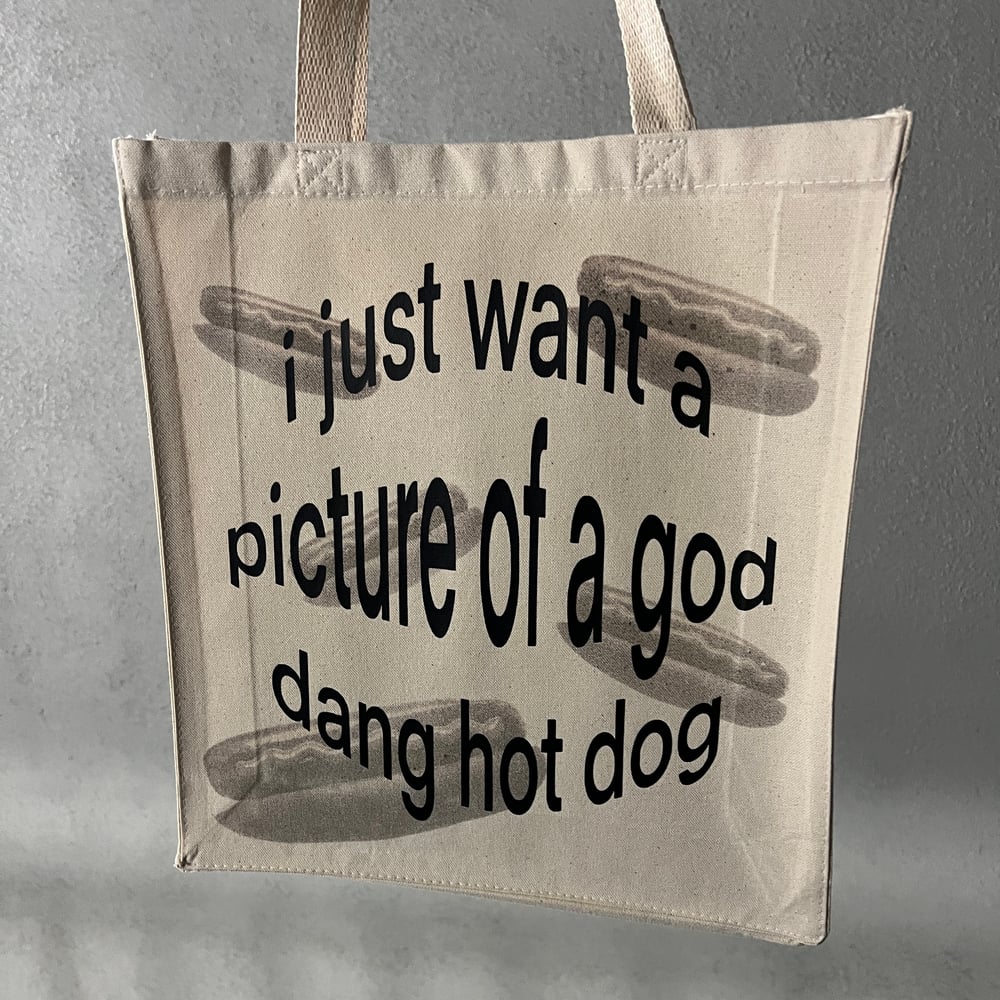 hotdog dot jpeg tote bag