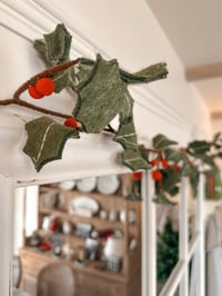 Image 3 of Felt Holly Garland