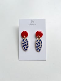 Paire de boucles d’oreilles céramique TOTEM LANGA PM rouge foncé 