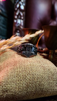 Image 11 of 👑The Armored Kingdom Thor’s Hammer Godforge Ring-Scratch Resistant-Exclusive-Rust Proof-Viking