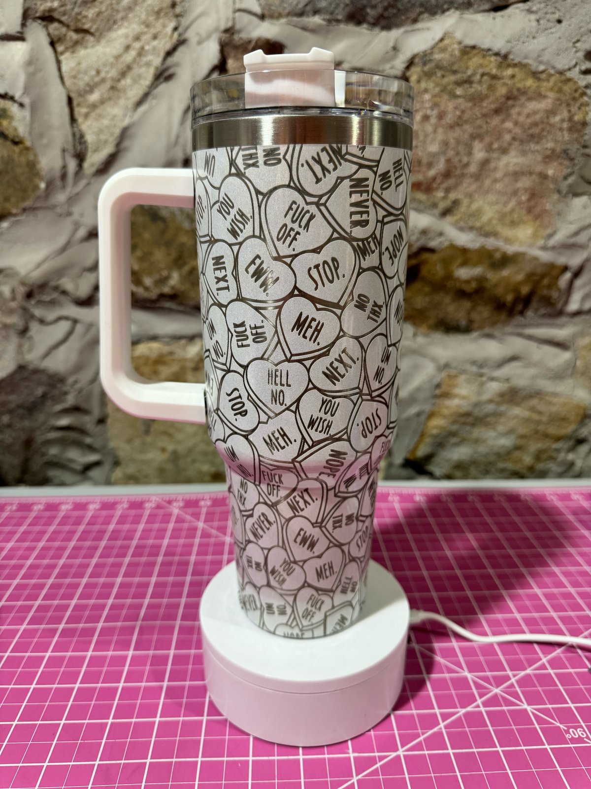 Image of Heart Engraved Tumbler