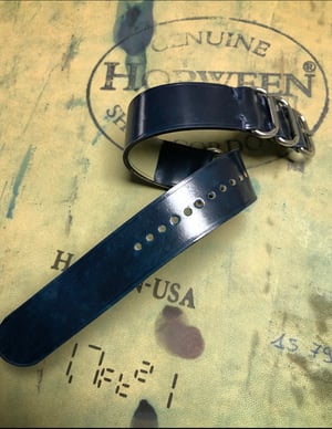 Image of Navy Horween Shell Cordovan Unlined NATO Strap