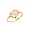 14K CZ heart ring
