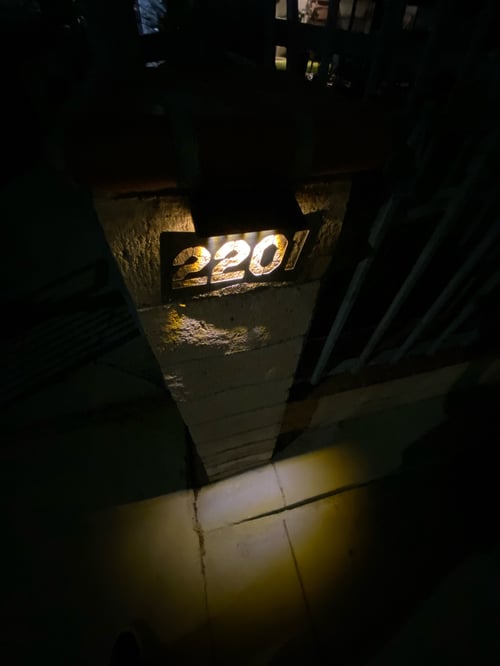 Image of Address sign. 