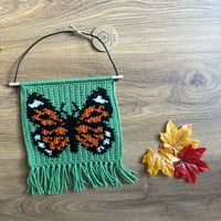 Crochet Monarch butterfly tapestry 