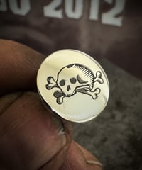 Image 1 of Silver Skull Pin Badge