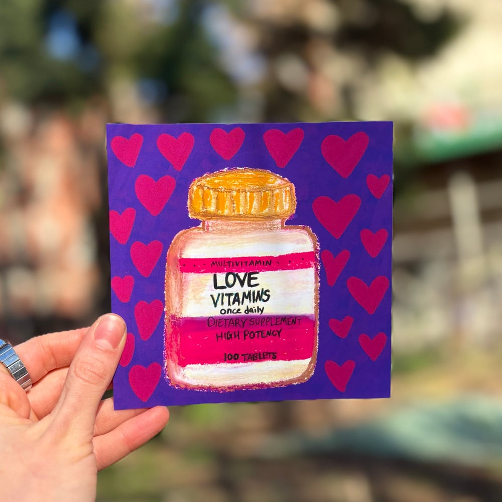 Image of love vitamins 5x5 mini art print