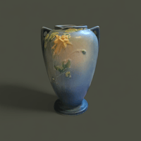 Image 1 of Vintage 1941 Roseville Columbine Vase 23-10"