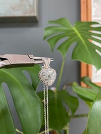 Image 3 of Silver Ocean  Jasper Heart Crystal Necklace