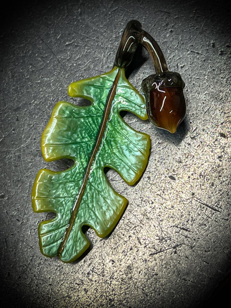 Image of Green Acorn & Oak Leaf Pendant