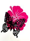 Flutter By, Butterfly (Linocut Print)