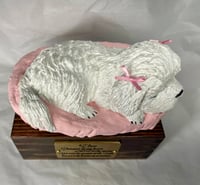 Image 8 of Custom Engraved White Maltipoo Maltese Pet Urn To Your Dog's Photo