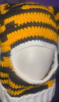 Image 2 of Black & Gold Stripes Balaclava w/ Dog Ears