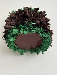 Image 4 of Artisan Bag with Bordeaux veg handles and circular base