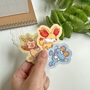 Image of Gen 6 Starter Pokémon Waterproof Stickers
