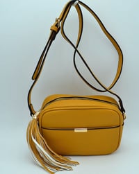 Image 3 of Soft Touch Vegan Crossbody Handbag with Tassel