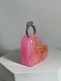 Image 2 of Handcrafted Resin Heart Cardholder/Ring holder