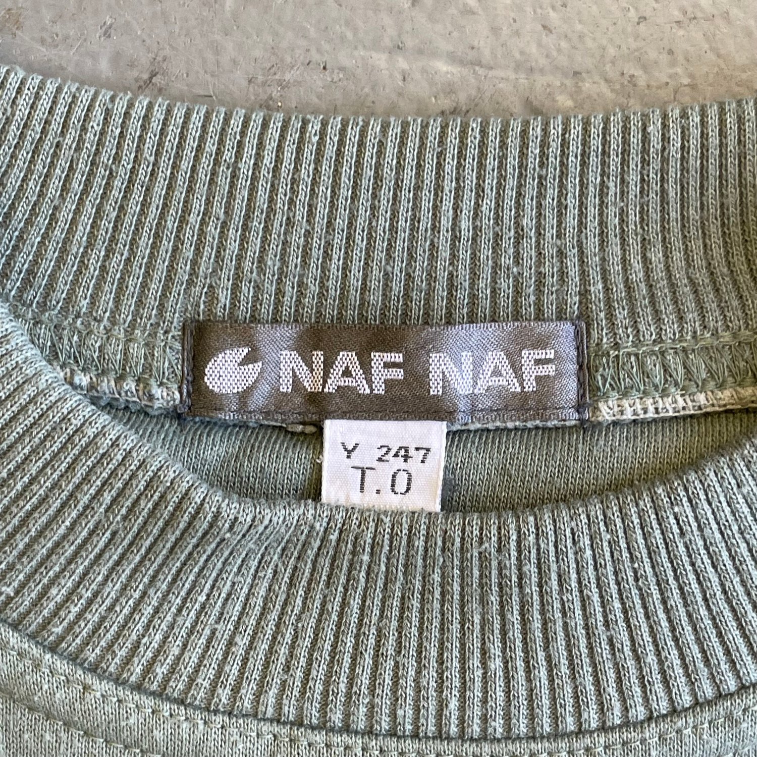 Image of Vintage 80s Naf Naf sage green sweatshirt size small 