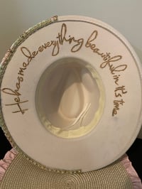Image 4 of "He Has Made Everything Beautiful In It’s Time" Wide Brim Felt Fedora Hat