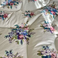 Image 3 of Small Double True Vintage Glazed Cotton Floral Bouquet Eiderdown
