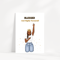 Image 1 of Blessed and Highly Favoured Greeting card