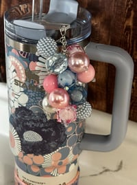 Image 1 of Blue Dream Flower Tumbler Straw Bauble