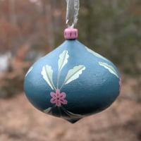 Pointed Wooden Ornament - Blue and Purple