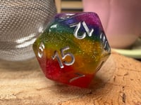 Image 2 of Rainbow D20 Tea Strainer Ball | Dungeons and Dragons Dice Tea Strainer