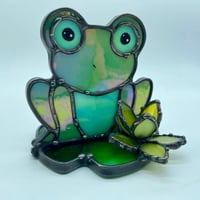 Image 3 of Yellow Waterlily Frog Candle Holder 