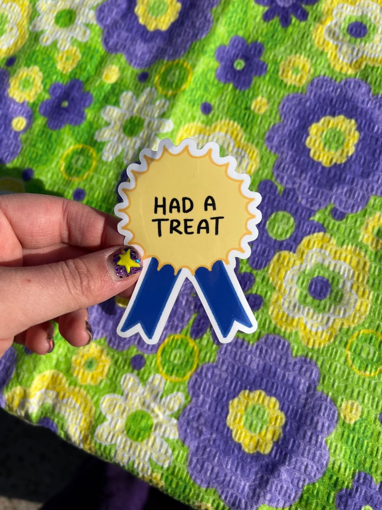 Image of had a treat blue ribbon