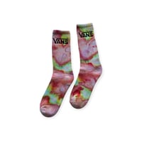 Image 1 of M/L Adult VANS Hand-Dyed Crew Socks in Kiwi Stawberry Ice Dye