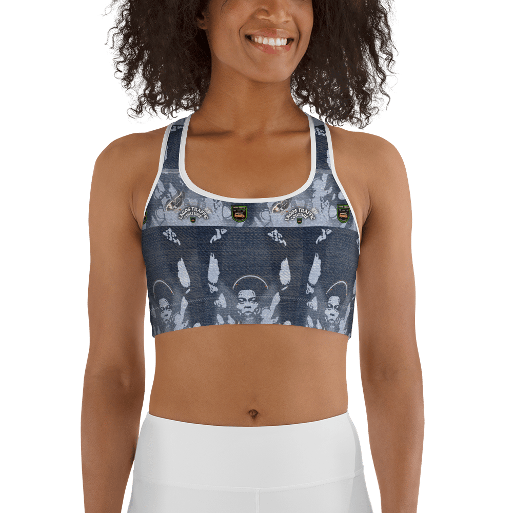 ST FELA COUTURE SPORTS BRA - DENIM PRINT