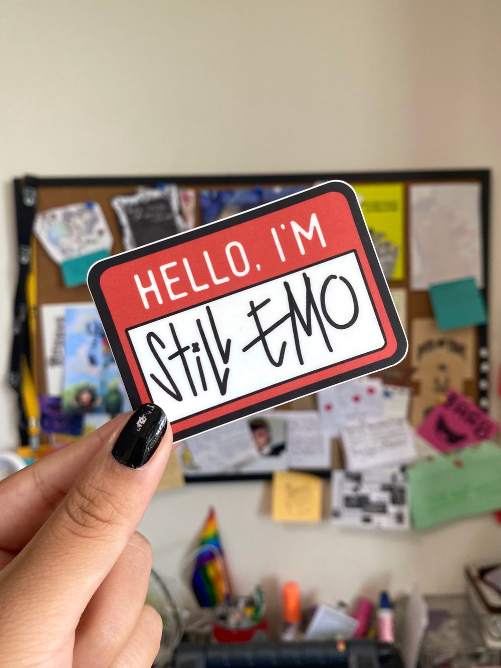 hello i'm still emo vinyl sticker