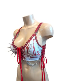 Image 2 of Red blood splatter bralette top 