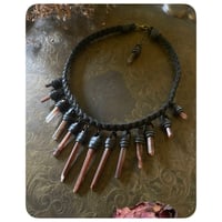 Image 1 of The Empress Necklace - Red Hair Quartz and Shadow Leather