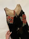 1920s silk chiffon peony dress