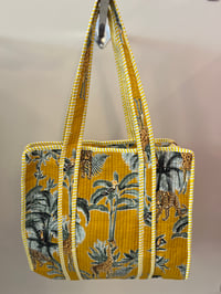 Image 2 of The Palm Tree Tote Bag - Mustard 