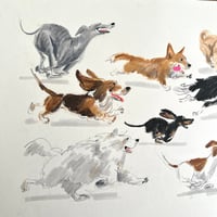 Image 2 of ORIGINAL ARTWORK - Cat Chase - 65x25cm