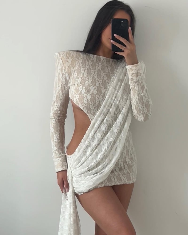 Image of ‘Ari’ lace drape dress 