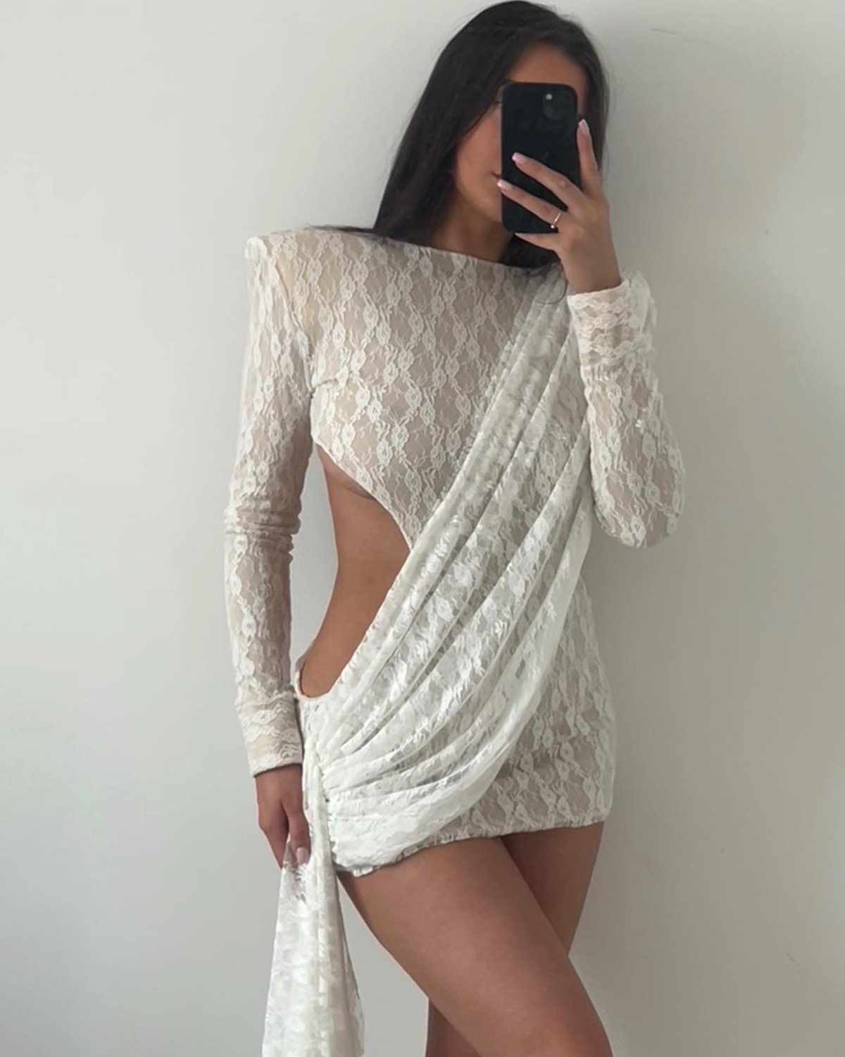 Image of ‘Ari’ lace drape dress 