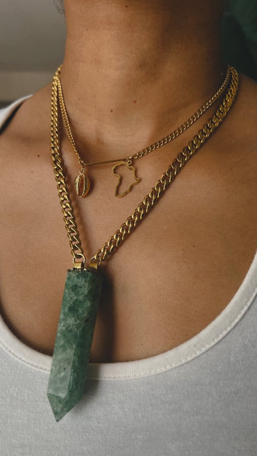 Image of MARY • 4/20 Green Quartz Necklace