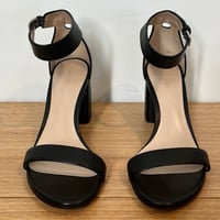 Image 2 of Stuart Weitzman Black Ankle Strap Open Toe Genuine Leather Women's Sandals