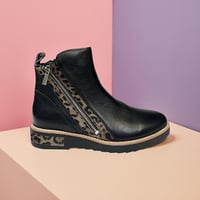 Image 1 of DJANGO & JULIETTE RHAIN BLACK/TAUPE LEOPARD