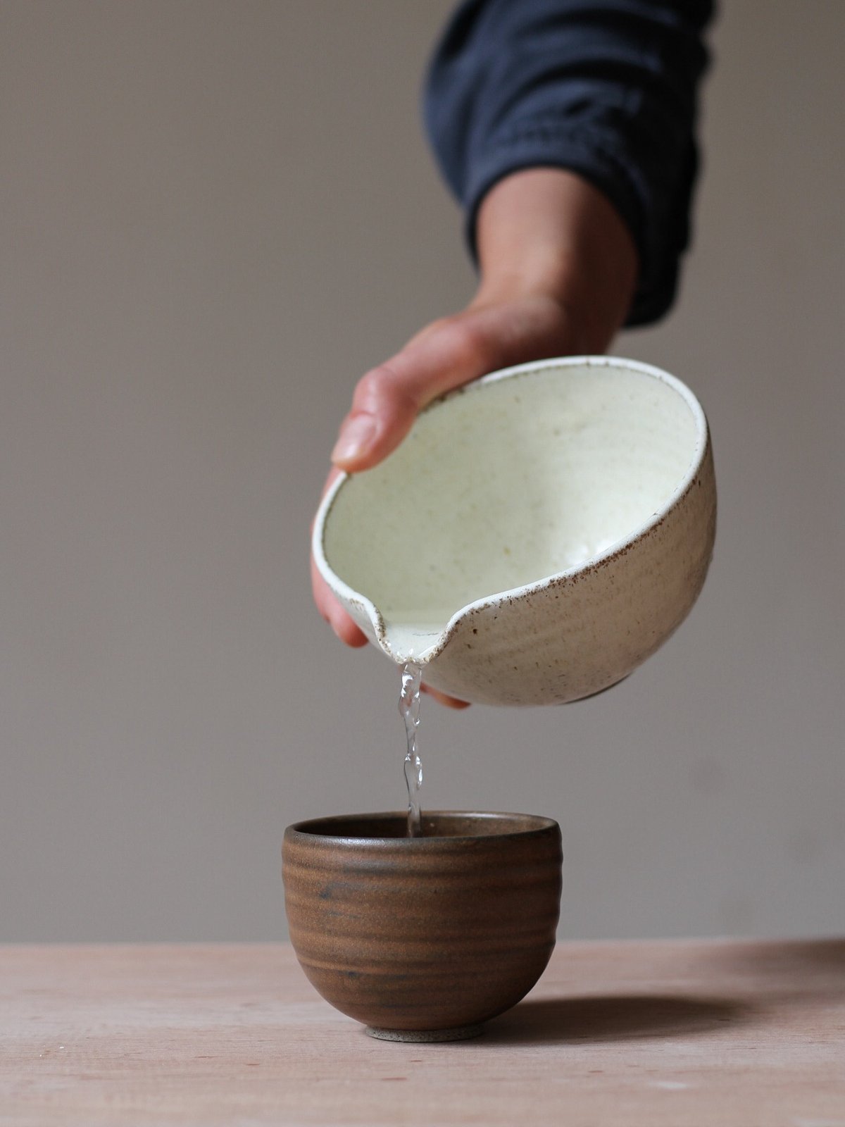 Image of matcha bowl in textured dune