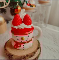 Image 3 of Christmas Snowman Cup Candle - Oreo & Strawberry
