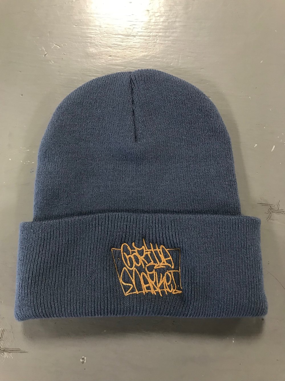 Blue grey gorilla market beanie 