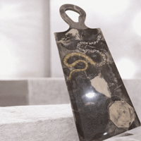 Image 4 of Serving Board • "Marble Under Glass" Effect . Epoxy & Artificial Stone • 63x22 cm . 