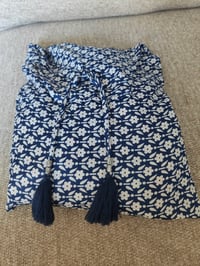 Image 3 of S/m Sari PJs and matching dust bag with tassles Navy white