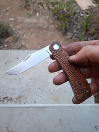 Image 2 of Clip point slippie. Natural  micarta. 