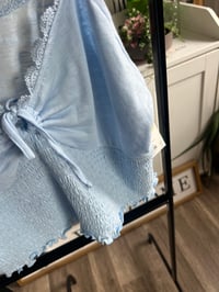 Image 2 of NWT blue ruffle sleeve top 
